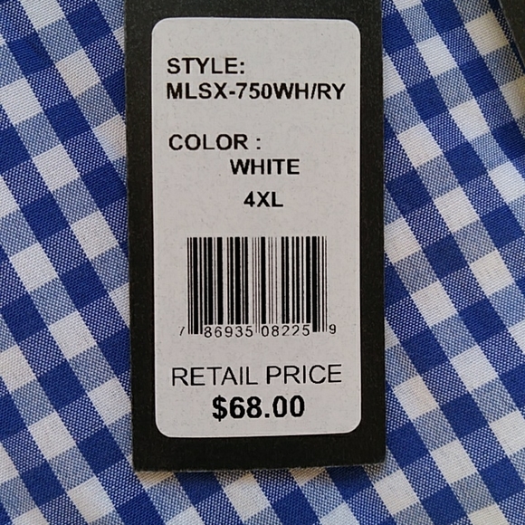 New Galaxy by Harvic Slim Fit Checkered Button Down Shirt 4XL - Picture 7 of 14